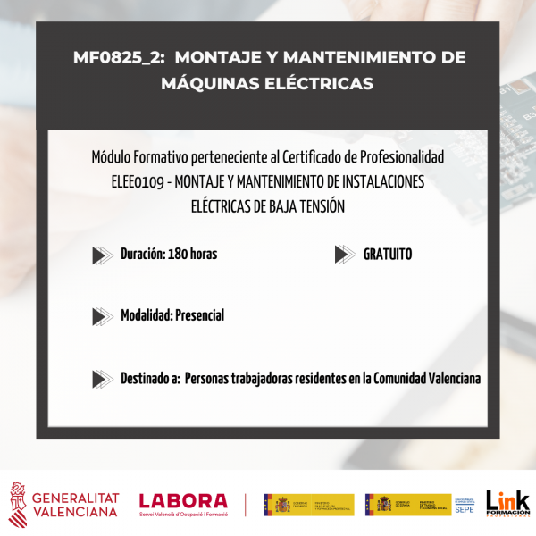 MF0825_2_ MONTAJE Y MANTENIMIENTO DE MÁQUINAS ELÉCTRICAS