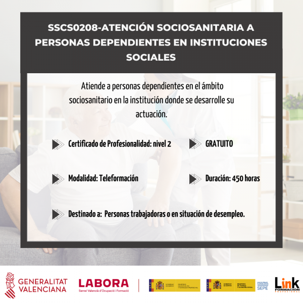 SSCS0208 - ATENCIÓN SOCIOSANITARIA A PERSONAS DEPENDIENTES EN INSTITUCIONES SOCIALES