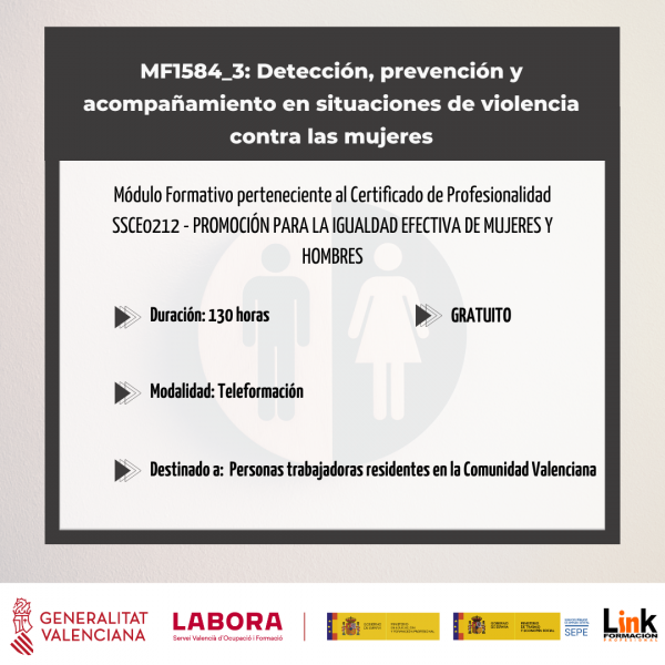 MF1584_3 - Detección, prevención y acompañamiento en situaciones de violencia contra las mujeres