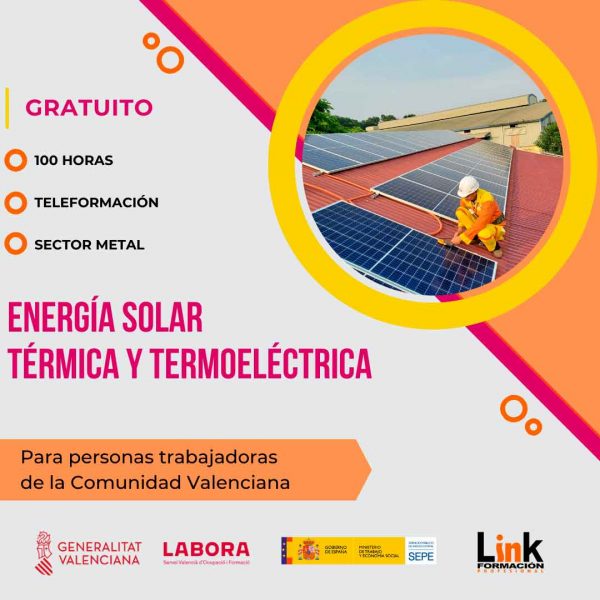 Curso de Energía solar térmica y termoeléctrica para trabajadores o autónomos