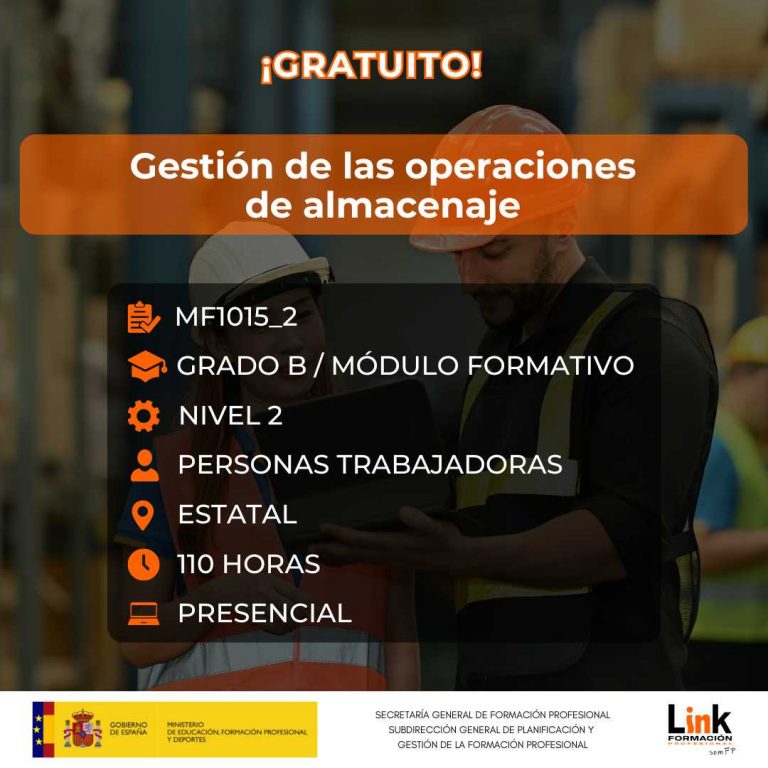 MF1015_2 - GESTIÓN DE LAS OPERACIONES DE ALMACENAJE