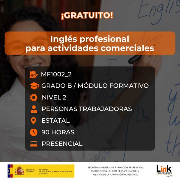 Curso de Inglés profesional para actividades comerciales para trabajadores - Link Formación