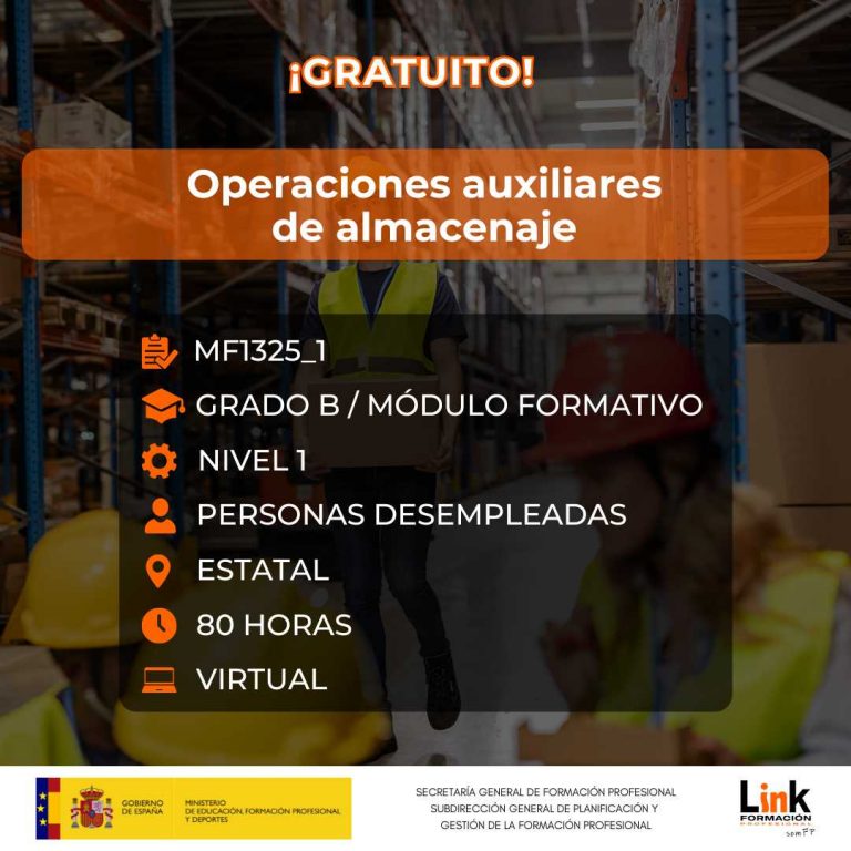 Curso de Operaciones auxiliares de almacenaje para desempleados - Link Formación