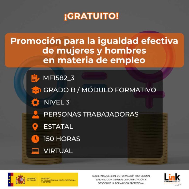 MF1582_3 - PROMOCIÓN PARA LA IGUALDAD EFECTIVA DE MUJERES Y HOMBRES EN MATERIA DE EMPLEO