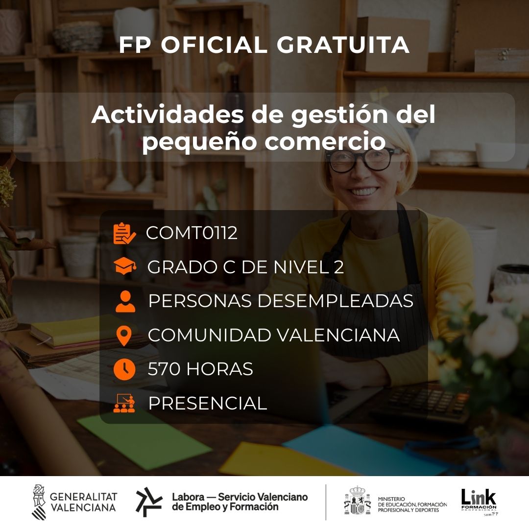 Curso de Actividades de gestión del pequeño comercio para desempleados - Link Formación