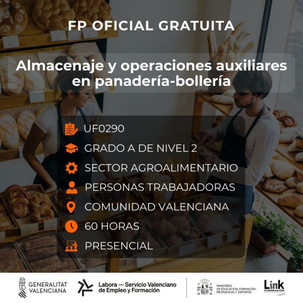 UF0290 - ALMACENAJE Y OPERACIONES AUXILIARES EN PANADERÍA Y BOLLERÍA