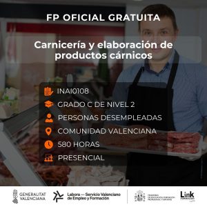 Curso de Carnicería y elaboración de productos cárnicos para desempleados - Link Formación