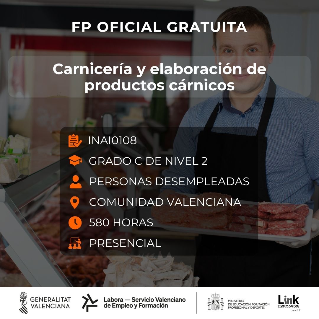 Curso de Carnicería y elaboración de productos cárnicos para desempleados - Link Formación
