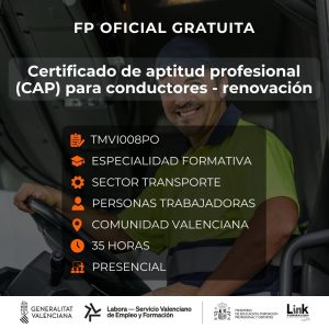 TMVI008PO - CERTIFICADO DE APTITUD PROFESIONAL (CAP) PARA CONDUCTORES - RENOVACIÓN