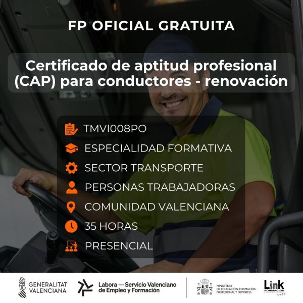 TMVI008PO - CERTIFICADO DE APTITUD PROFESIONAL (CAP) PARA CONDUCTORES - RENOVACIÓN
