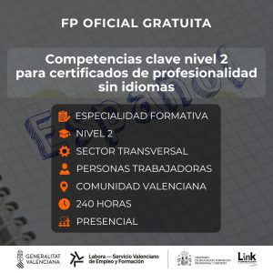 FCOV27 - COMPETENCIAS CLAVE NIVEL 2 PARA CERTIFICADOS DE PROFESIONALIDAD SIN IDIOMAS
