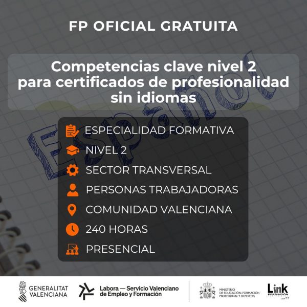 FCOV27 - COMPETENCIAS CLAVE NIVEL 2 PARA CERTIFICADOS DE PROFESIONALIDAD SIN IDIOMAS