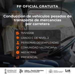 Curso de Conducción de vehículos pesados de transporte de mercancías por carretera para desempleados - Link Formación
