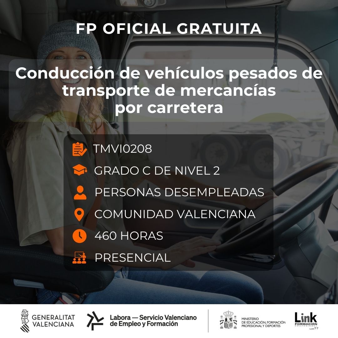 Curso de Conducción de vehículos pesados de transporte de mercancías por carretera para desempleados - Link Formación