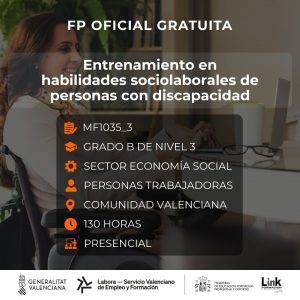 MF1035_3 - ENTRENAMIENTO EN HABILIDADES SOCIOLABORALES DE PERSONAS CON DISCAPACIDAD