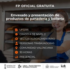 Curso de Envasado y presentación de productos de panadería y bollería para trabajadores - Link Formación