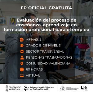 MF1445_3 - EVALUACIÓN DEL PROCESO DE ENSEÑANZA-APRENDIZAJE EN FORMACIÓN PROFESIONAL PARA EL EMPLEO