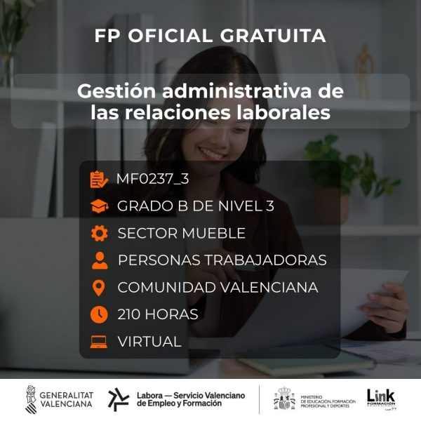 MF0237_3 - GESTIÓN ADMINISTRATIVA DE LAS RELACIONES LABORALES