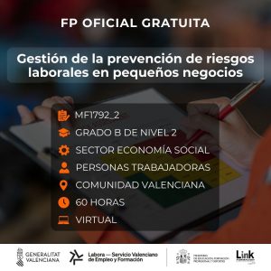 MF1792_2 - GESTIÓN DE LA PREVENCIÓN DE RIESGOS LABORALES EN PEQUEÑOS NEGOCIOS