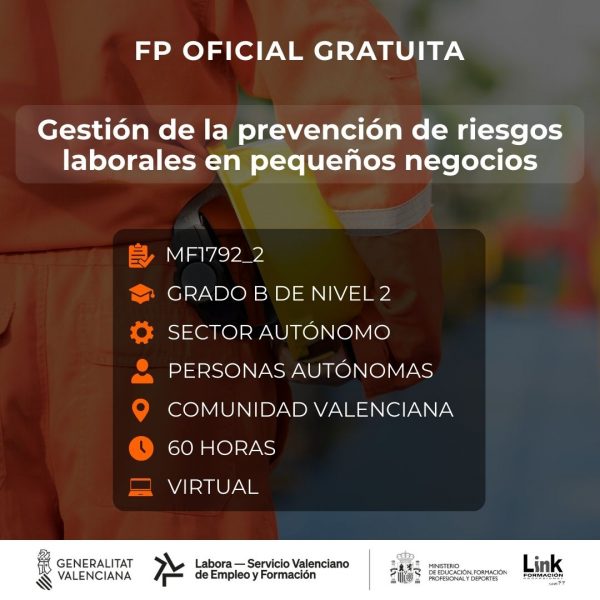MF1792_2 - GESTIÓN DE LA PREVENCIÓN DE RIESGOS LABORALES EN PEQUEÑOS NEGOCIOS