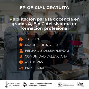 Curso de Habilitación para la docencia en grados A, B y C del sistema de formación profesional para desempleados - Link Formación