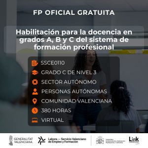 SSCE0110 - HABILITACIÓN PARA LA DOCENCIA EN GRADOS A,B Y C DEL SISTEMA DE FORMACIÓN PROFESIONAL
