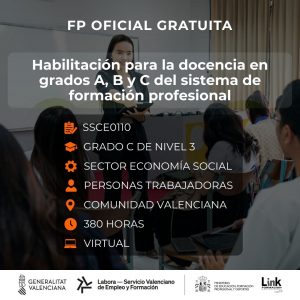 SSCE0110 - HABILITACIÓN PARA LA DOCENCIA EN GRADOS A,B Y C DEL SISTEMA DE FORMACIÓN PROFESIONAL