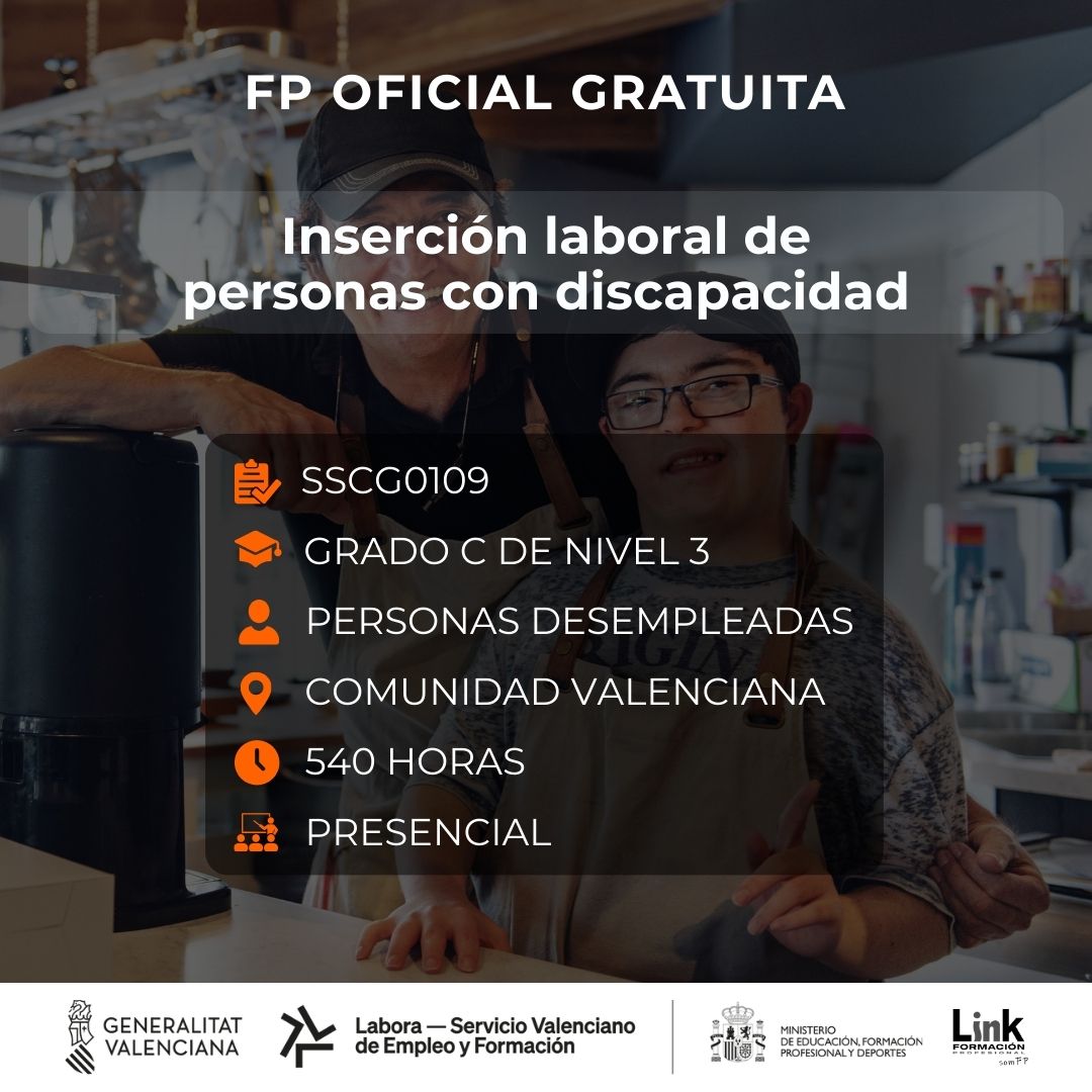 Curso de Inserción laboral de personas con discapacidad para desempleados - Link Formación