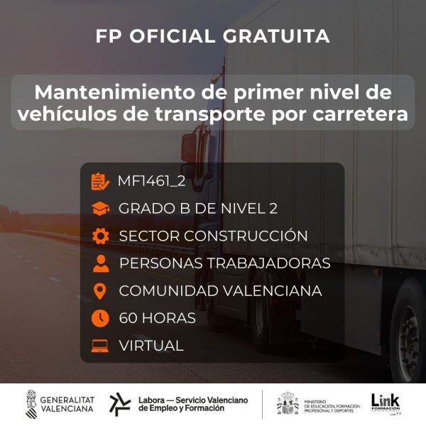 MF1461_2 - MANTENIMIENTO DE PRIMER NIVEL DE VEHÍCULOS DE TRANSPORTE POR CARRETERA