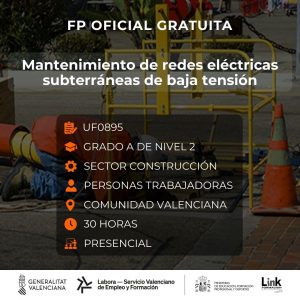 UF0895 - MANTENIMIENTO DE REDES ELÉCTRICAS SUBTERRÁNEAS DE BAJA TENSIÓN