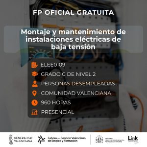 Curso de Montaje y mantenimiento de instalaciones eléctricas de baja tensión para desempleados - Link Formación
