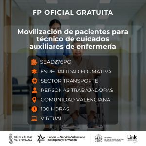 SEAD276PO - MOVILIZACIÓN DE PACIENTES PARA TÉCNICO DE CUIDADOS AUXILIARES DE ENFERMERÍA