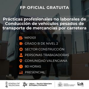 MP0101 - PRÁCTICAS PROFESIONALES NO LABORALES DE CONDUCCIÓN DE VEHÍCULOS PESADOS DE TRANSPORTE DE MERCANCÍAS POR CARRETERA