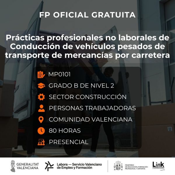MP0101 - PRÁCTICAS PROFESIONALES NO LABORALES DE CONDUCCIÓN DE VEHÍCULOS PESADOS DE TRANSPORTE DE MERCANCÍAS POR CARRETERA