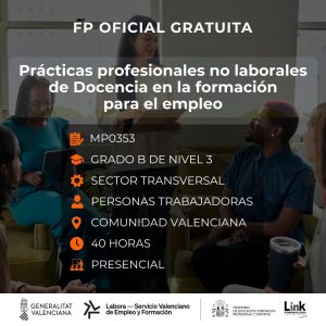 MP0353 - PRÁCTICAS PROFESIONALES NO LABORALES DE DOCENCIA EN LA FORMACIÓN PARA EL EMPLEO