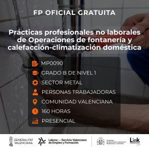 MP0090 - PRÁCTICAS PROFESIONALES NO LABORALES DE OPERACIONES DE FONTANERÍA Y CALEFACCIÓN-CLIMATIZACIÓN DOMÉSTICA