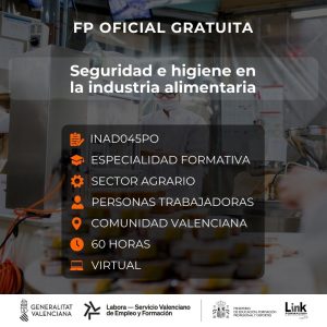 INAD045PO - SEGURIDAD E HIGIENE EN LA INDUSTRIA ALIMENTARIA