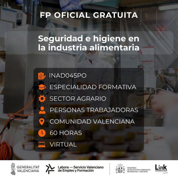 INAD045PO - SEGURIDAD E HIGIENE EN LA INDUSTRIA ALIMENTARIA