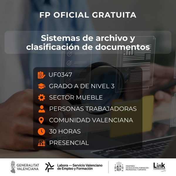 UF0347 - SISTEMAS DE ARCHIVO Y CLASIFICACIÓN DE DOCUMENTOS