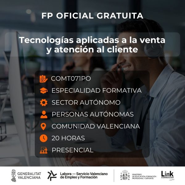 COMT071PO - TECNOLOGÍAS APLICADAS A LA VENTA Y ATENCIÓN AL CLIENTE