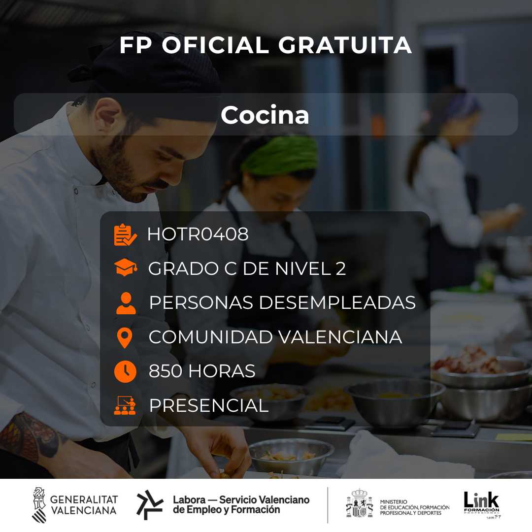 Curso de Cocina para desempleados - Link Formación
