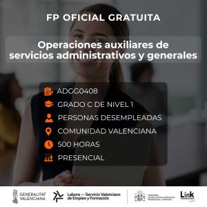 Curso de Operaciones auxiliares de servicios administrativos y generales para desempleados - Link Formación