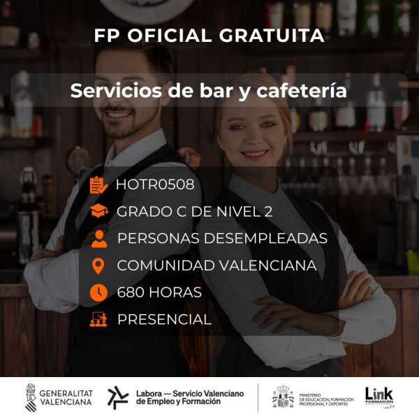 Curso de Servicios de bar y cafetería para desempleados - Link Formación