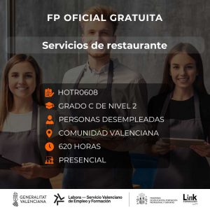 Curso de Servicios de restaurante para desempleados - Link Formación