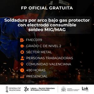 FMEC0119 - SOLDADURA POR ARCO BAJO GAS PROTECTOR CON ELECTRODO CONSUMIBLE, SOLDEO MIG/MAG