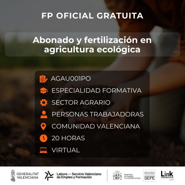 Curso de Abonado y fertilización en agricultura ecológica para trabajadores - Link Formación