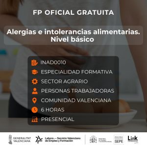 INAD0010 - ALERGIAS E INTOLERANCIAS ALIMENTARIAS. NIVEL BÁSICO
