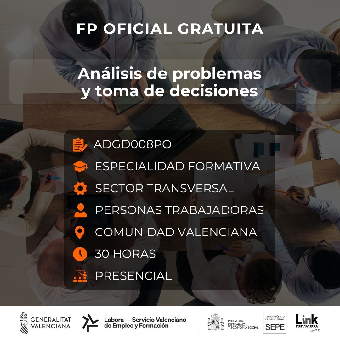 Curso de Análisis de problemas y toma de decisiones para trabajadores - Link Formación