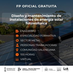 ENAE003PO - DISEÑO Y MANTENIMIENTO DE INSTALACIONES DE ENERGÍA SOLAR FOTOVOLTAICA