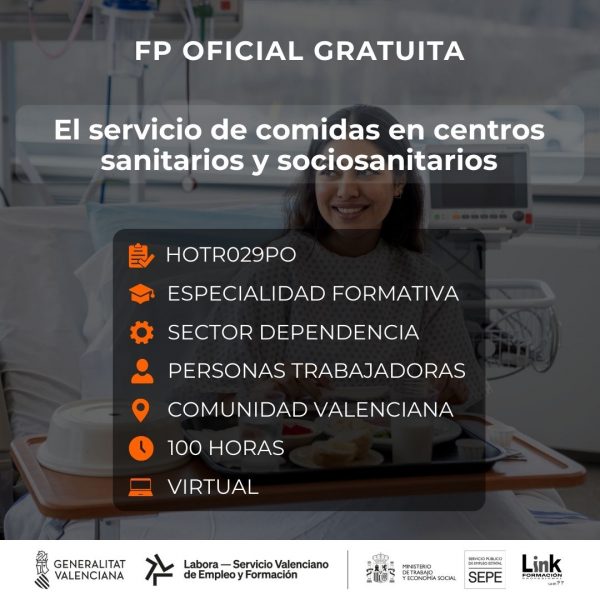 Curso de El servicio de comidas en centros sanitarios y sociosanitarios para trabajadores - Link Formación